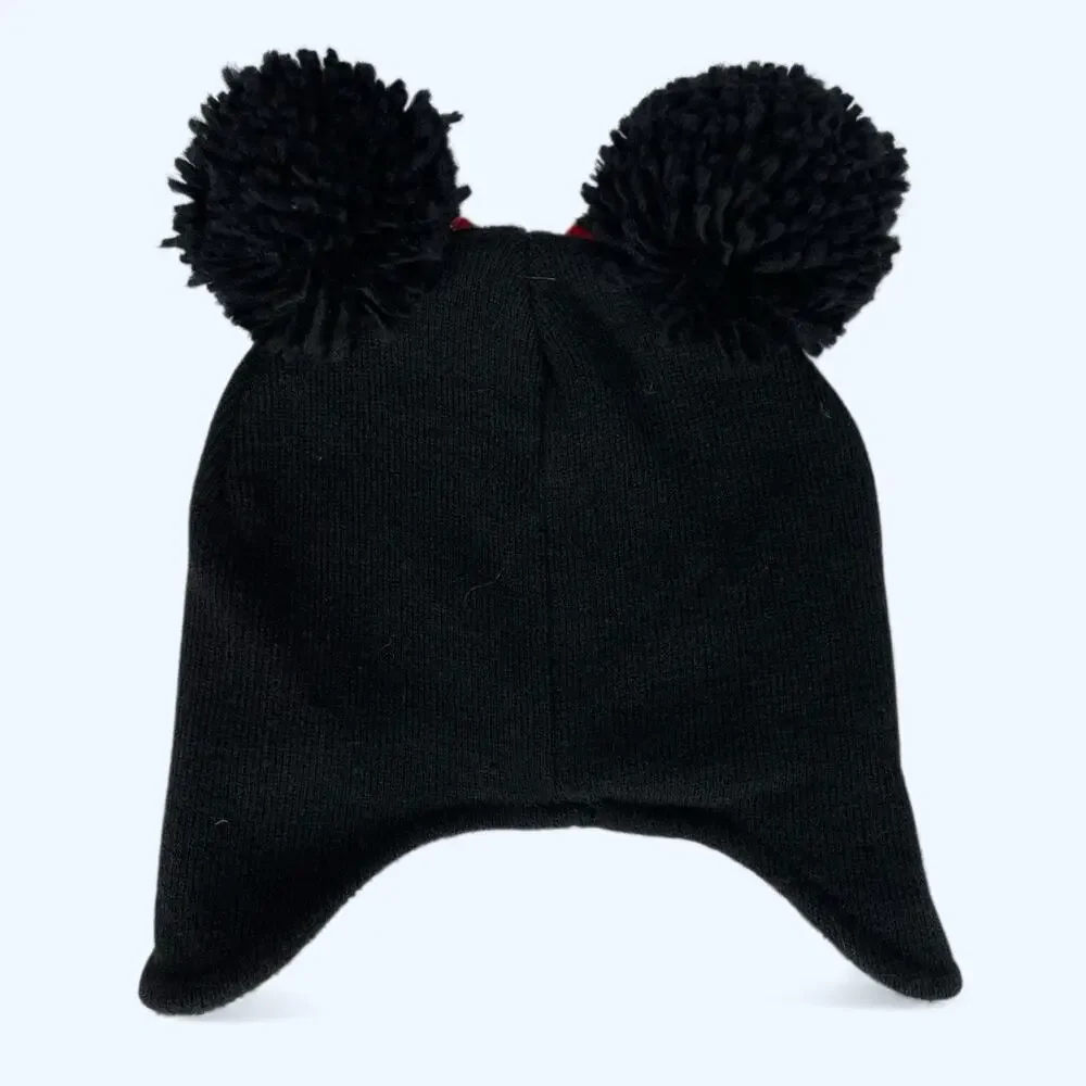 Disney Minnie Mouse Winter Knit Cap Beanie with 3D Ears and Bow Kids Women's